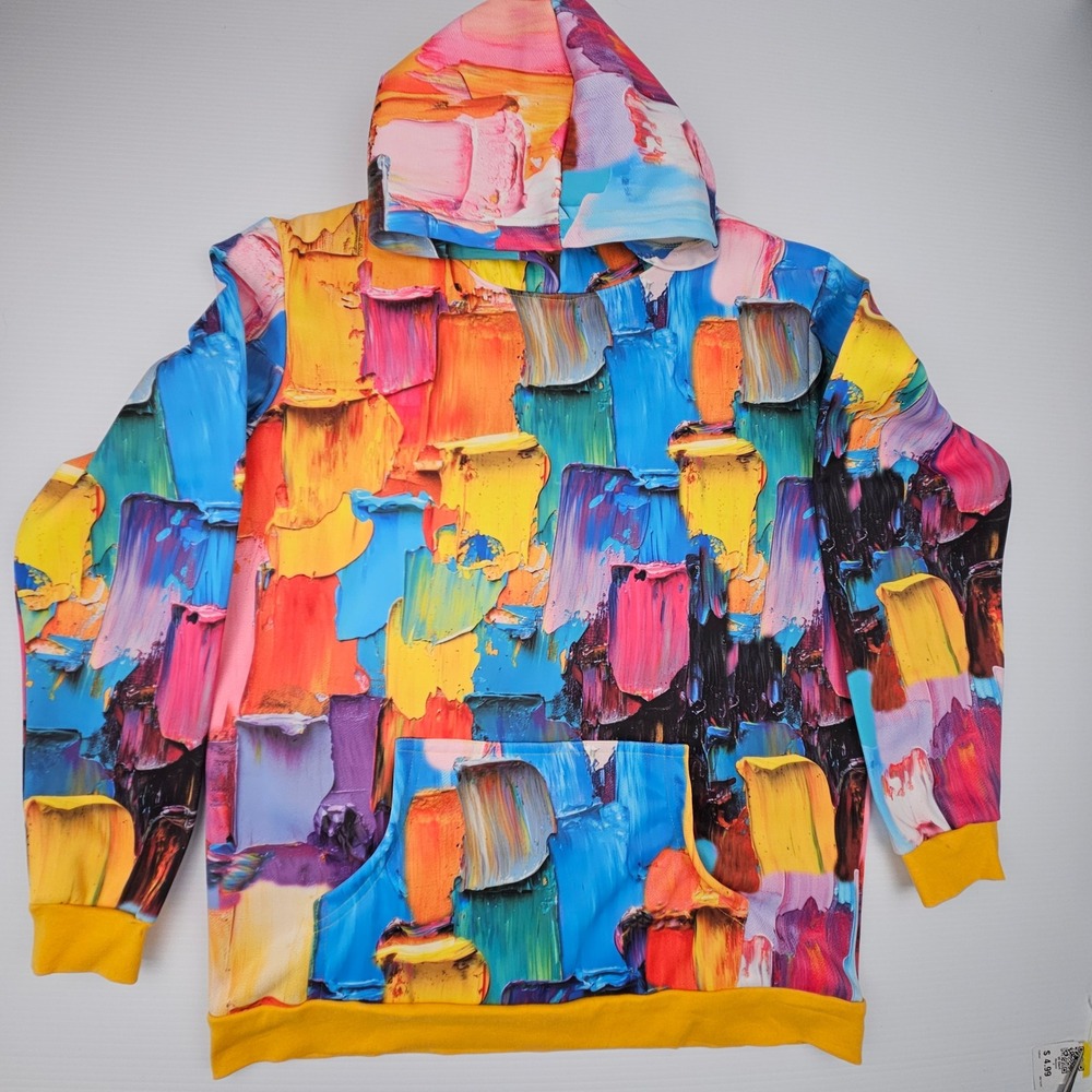 Breeke Oil Paint Art Impasto Hoodie Abstract 3D Graphic Print Streetwear Medium